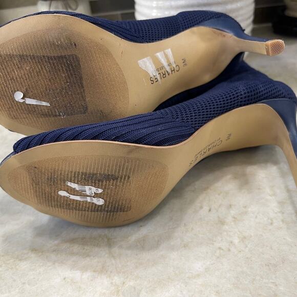 Charles by Charles David blue knit sock boots Sz 9 - Picture 9 of 10